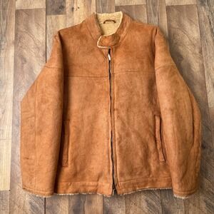 Ermenegildo Zegna Soft Leather Shearling Jacket Men's Medium Brown Made In Italy